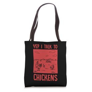 Yep I Talk To Chickens Funny Cute Egg Poultry Farm House Art Tote Bag V UwU